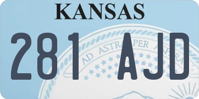KS license plate 281AJD
