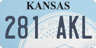 KS license plate 281AKL