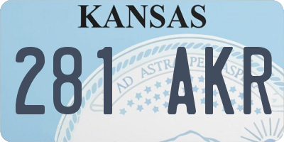 KS license plate 281AKR