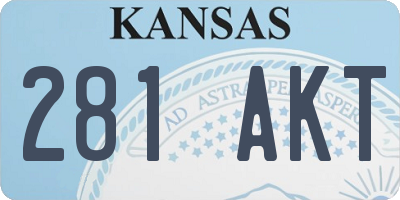 KS license plate 281AKT