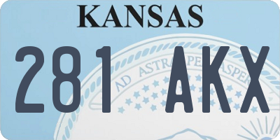 KS license plate 281AKX