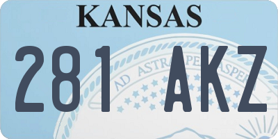 KS license plate 281AKZ
