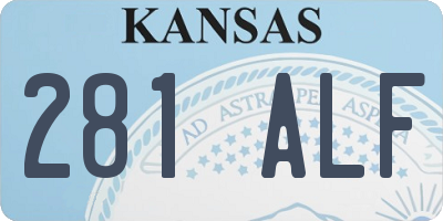 KS license plate 281ALF