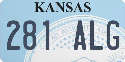 KS license plate 281ALG