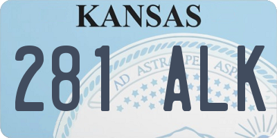 KS license plate 281ALK