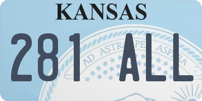 KS license plate 281ALL