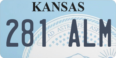 KS license plate 281ALM