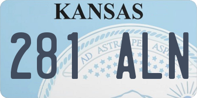 KS license plate 281ALN