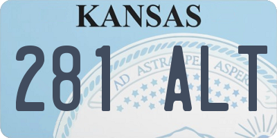 KS license plate 281ALT