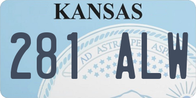 KS license plate 281ALW