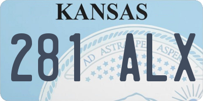 KS license plate 281ALX