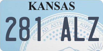 KS license plate 281ALZ