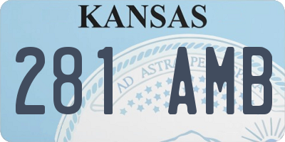 KS license plate 281AMB