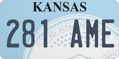 KS license plate 281AME