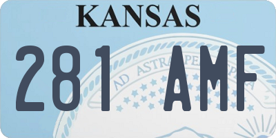 KS license plate 281AMF
