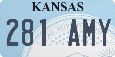 KS license plate 281AMY