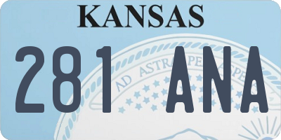 KS license plate 281ANA