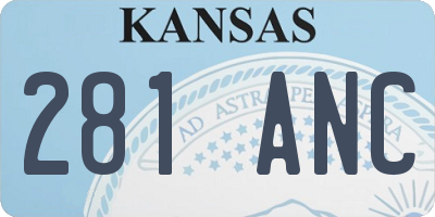 KS license plate 281ANC