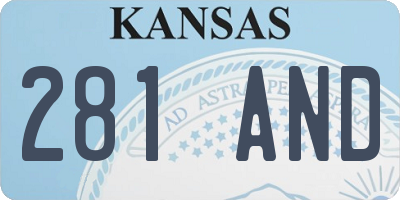 KS license plate 281AND