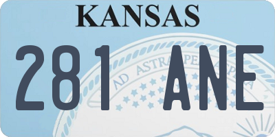 KS license plate 281ANE