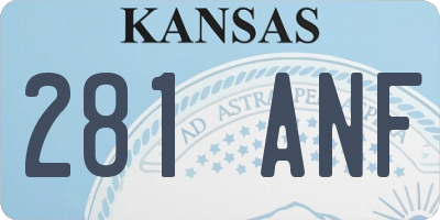 KS license plate 281ANF