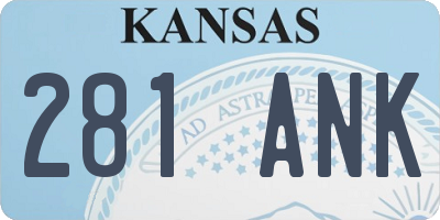 KS license plate 281ANK