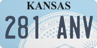 KS license plate 281ANV