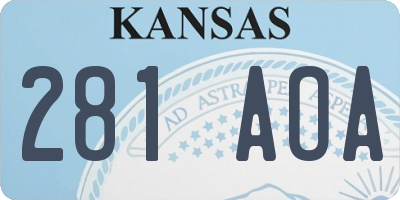 KS license plate 281AOA