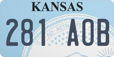 KS license plate 281AOB