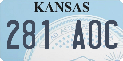KS license plate 281AOC