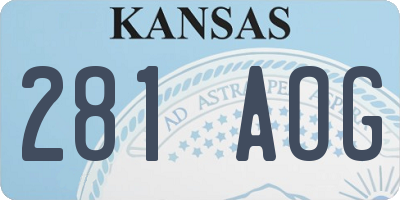 KS license plate 281AOG