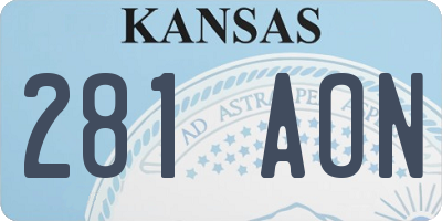 KS license plate 281AON