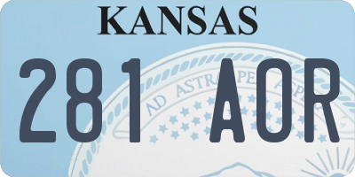 KS license plate 281AOR