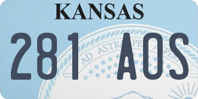 KS license plate 281AOS