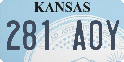 KS license plate 281AOY