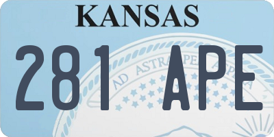 KS license plate 281APE