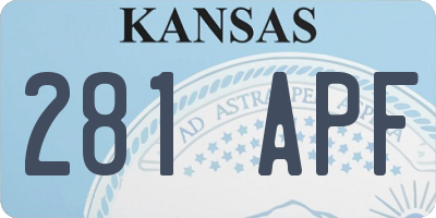 KS license plate 281APF