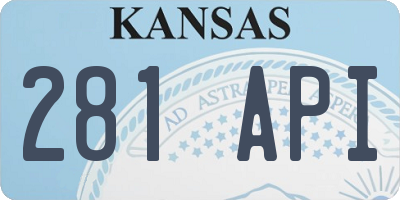 KS license plate 281API