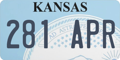 KS license plate 281APR