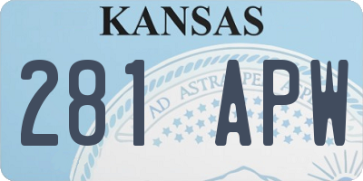 KS license plate 281APW