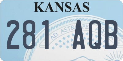 KS license plate 281AQB