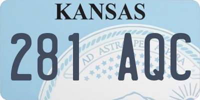 KS license plate 281AQC