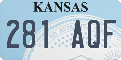 KS license plate 281AQF