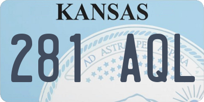 KS license plate 281AQL