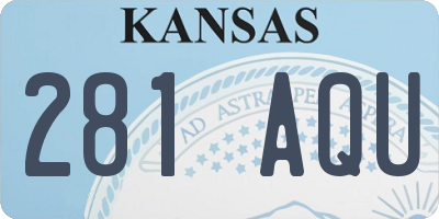 KS license plate 281AQU