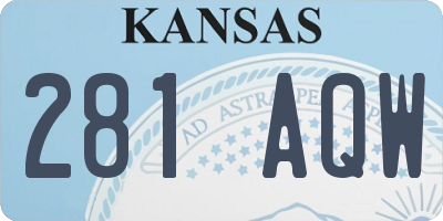 KS license plate 281AQW
