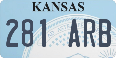 KS license plate 281ARB