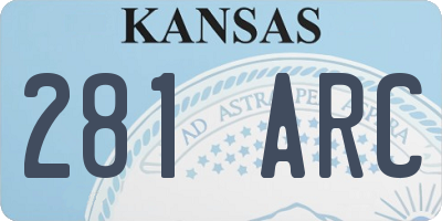 KS license plate 281ARC