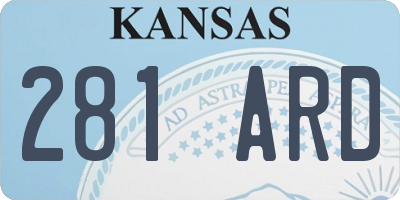 KS license plate 281ARD