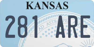 KS license plate 281ARE